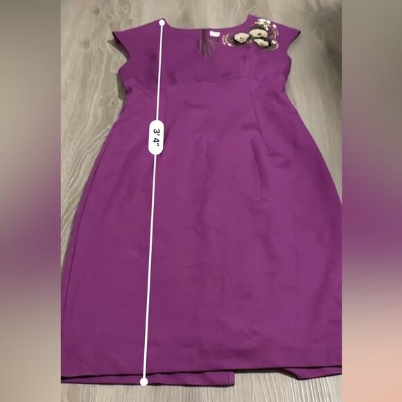 Trina Turk Purple Embellished Short Sleeve Fit & Flare Midi Dress Size 8 - Picture 9 of 9